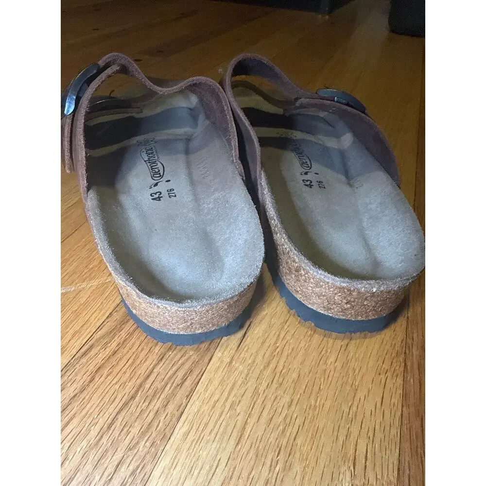 Aerothotic Buckle Slide Sandals Suede Leather Comfort Men’s Sz 43 (US 10)